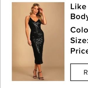 Lulus Size M sequin FITTED dress in black - adjustable straps